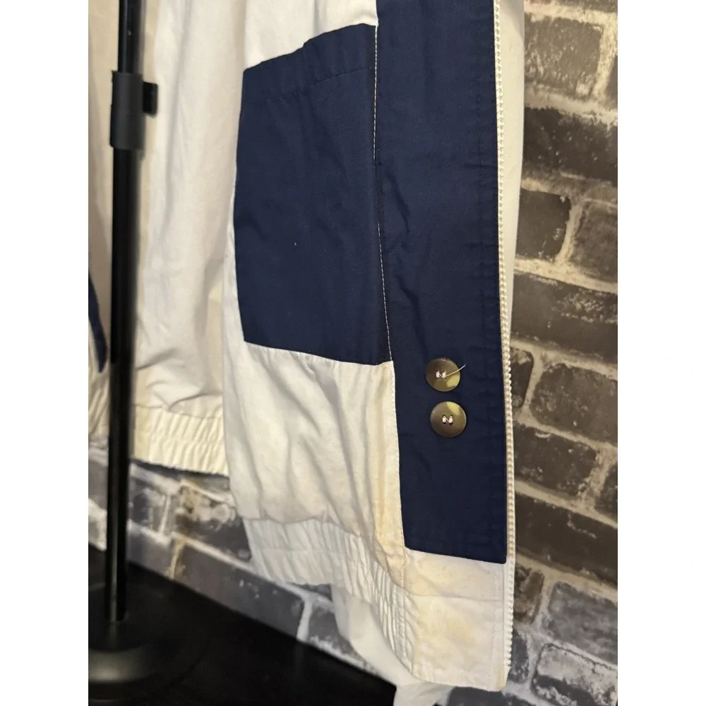 Motion Outerwear Vintage Nautical Windbreaker Jacket Size L White Navy